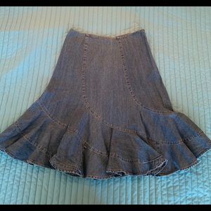 DNKY ruffled jeans skirt